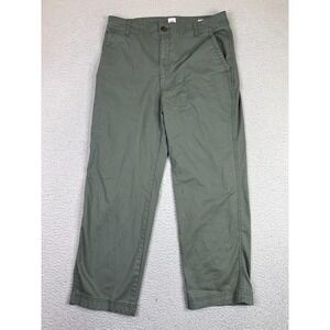 Gap Pants Womens 12 Green Girlfriend Khaki High Rise Chino Stretch Ankle Casual
